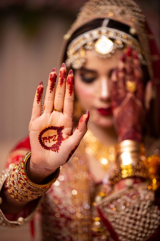 Bride with henna palm