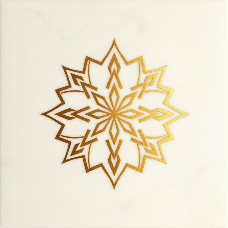 Gold geometric motif